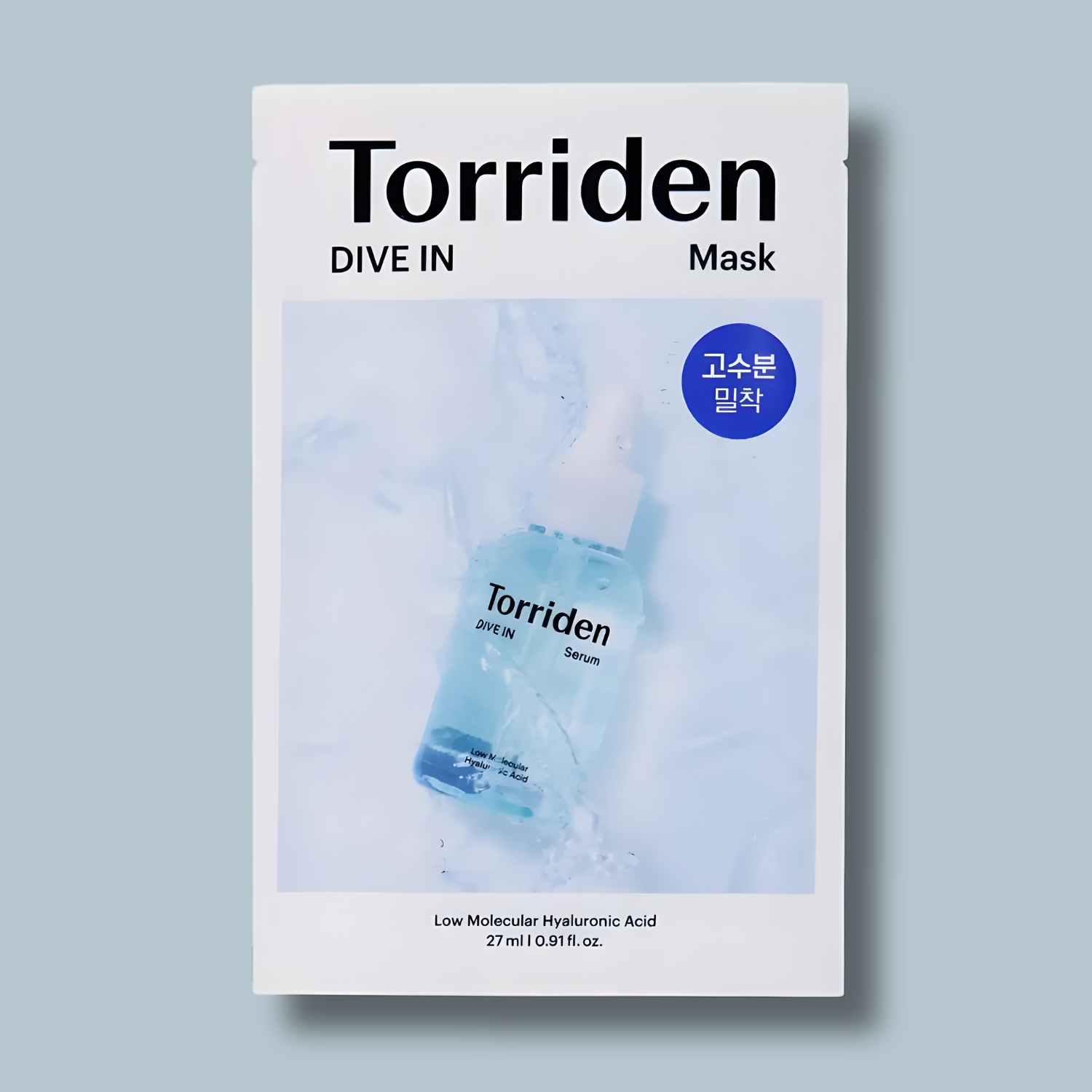 Torriden DIVE-IN Low Molecular Hyaluronic Acid Sheet Mask 27ml – intenzivní hydratační pleťová maska pro suchou pleť