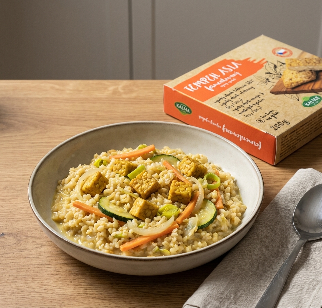Bulgurové rizoto s tempehem a jemným curry