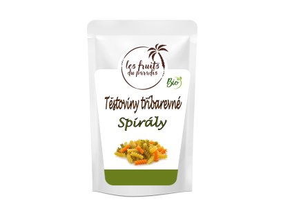 Těstoviny Spirály Tricolore - tříbarevné BIO 500 g LES FRUITS DU PARADIS