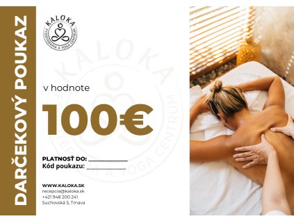 Darčeková poukážka v hodnote 100€