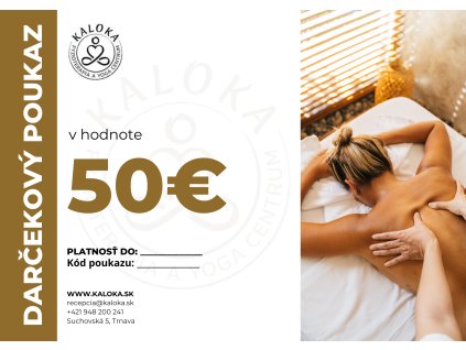 Darčeková poukážka v hodnote 50€