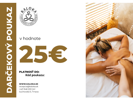Darčeková poukážka v hodnote 25€