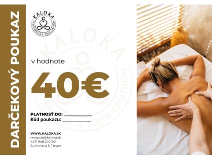 Darčeková poukážka v hodnote 40€