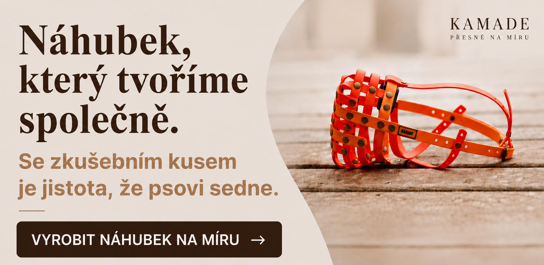 e-shop kamade, obojky, vodítka, náhubky na míru, sety, materiál BioThane
