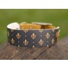 Slim-Chic 38/25 mm BioThane® s designem PrintThane® Fleur de Lis, obvod krku 34 - 38 mm