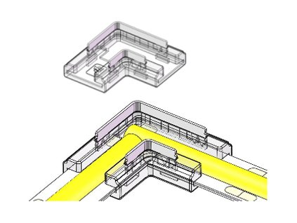 2 pins led strip L connector 1