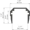 LED hliníkový profil KLUŚ TEKNIK-ZM-TK |neanodizovaný