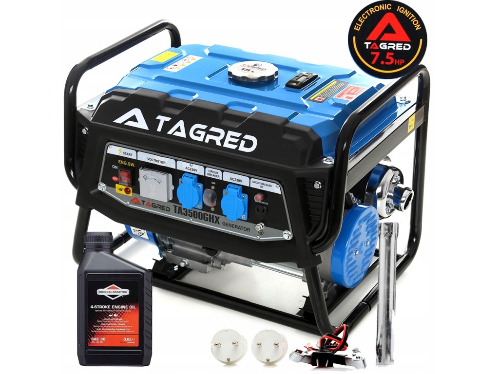 Elektrocentrála - Aktuálny generátor napájania Tagred 5,6 kW AVR + olej_0