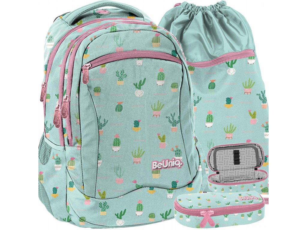 Školská taška, batoh - Módne batohové kaktusové kaktus Mládež školy Beuniq_0