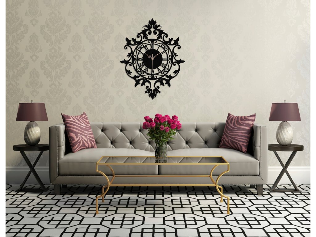 DEKORATÍVNY BAROKOVÝ HODINOVÝ BENEDIKT, VINTAGE, RETRO_8