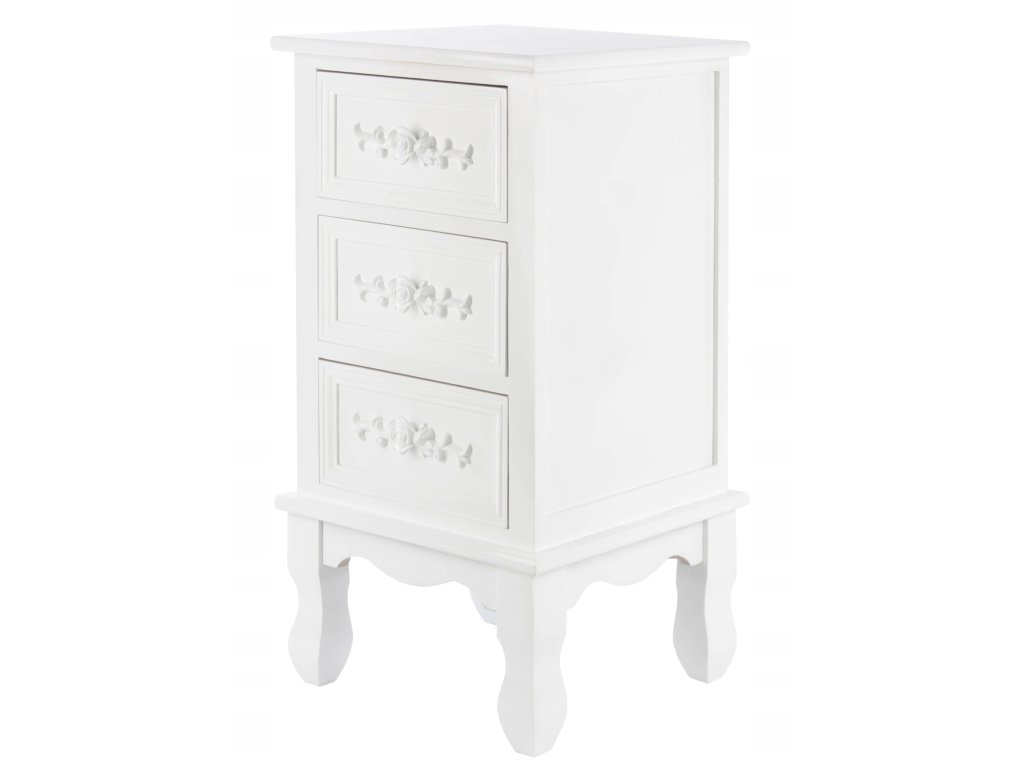 BEDSIDE TABLE RETRO VINTAGE BEDSIDE TABLE WHITE_0