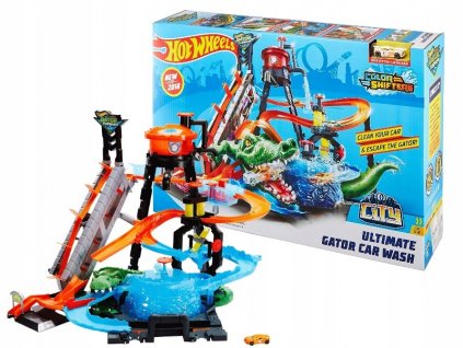 HOT WHEELS MEGA SET UMÝVANIE AUTA KROKODÍLA ÚTOK FTB67_15