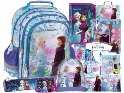 Školská taška - batoh, set, zostava - SET FROZEN ELSA 16W1 BACKPACK Ceruzka Case Bidon Sack_0