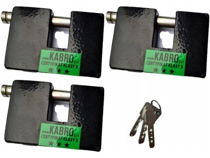 KABRO 3 PADLOCKS C3-17MM ZA 1 KĽÚČ PROTI BURGLARY_0