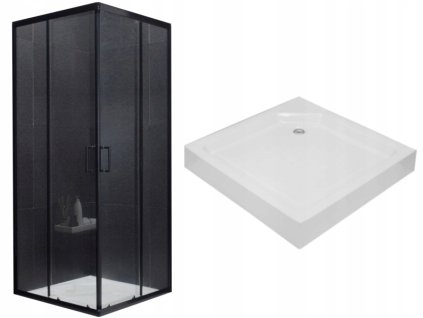 MEXEN RIO SPRCHOVÁ KABÍNA ČIERNA 70x70 + ZÁSOBNÍK_0
