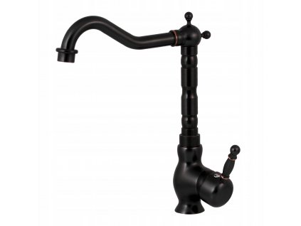 Čierny retro kuchynský drezový kohútik_0