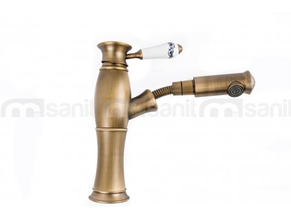 Kuchynský faucet Retro, staré zlato, výsuv_8