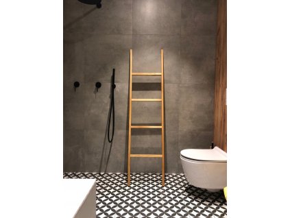 Drevený rebrík, vešiak, farba dub, 4 priečky_0