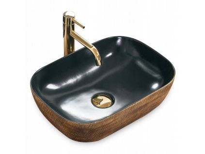 Umývadlo na dosku PALOMA čierno-zlaté REA_0