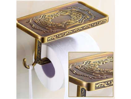 Držiak na papier półeczką Retro-Bronz Starého zlata_0