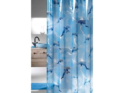 Sprchový záves Delfino 180x200 s delfínmi_0