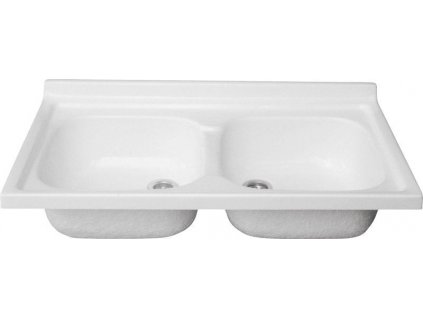 80x50 cm BIELY dvojitý drez + sifón_1