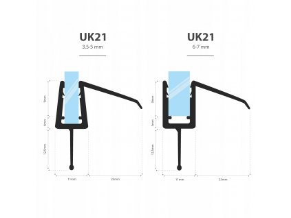 Sprchové tesnenie 90cm 5 - 8 mm UK21_0