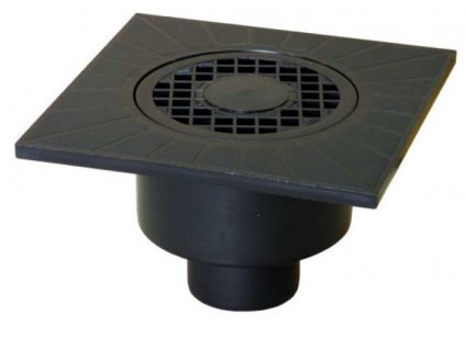 Podlahová vpusť fi 50 čierna zvislá 0,8 l / s_0