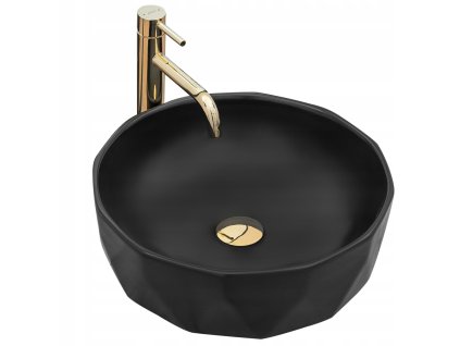 VISTA Čierne keramické umývadlo na dosku - REA_0