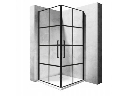 SPRCHOVÁ KABÍNA ČIERNA GRIL 90X90 RUBIK REA_0