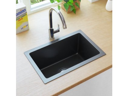 Ručne vyrobený kuchynský drez, sitko, čierny, oceľový_1