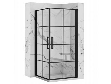 Rohový sprchový kút čierny RUBIK 90x90 REA_0