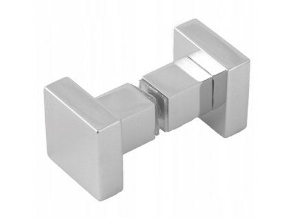 Gombík, štvorcová kľučka pre sklenené dvere, lesklá_1