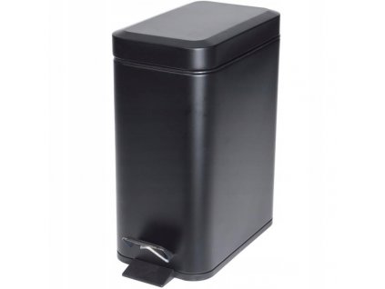 Čierny odpadkový kôš. Kovový úzky loft_1