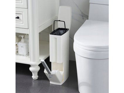 Odpadkový kôš na WC s kefou.Záves na toaletu_1