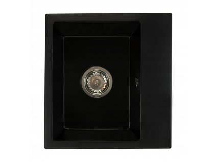 Drez, čierny kuchynský drez s jednou misou_0