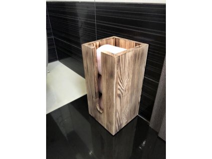 Rustikálny drevený držiak na toaletný papier_0