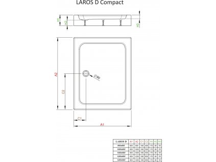 Akrylátová sprchová vanička RADAWAY LAROS D COMPACT 120x80_3