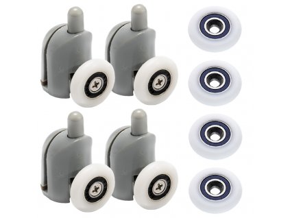 Sada 4 koliesok + 4 kolieska pre sprchové kúty_0