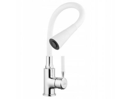 Kuchynský kohútik biely flexibilný výtok INVENA_0