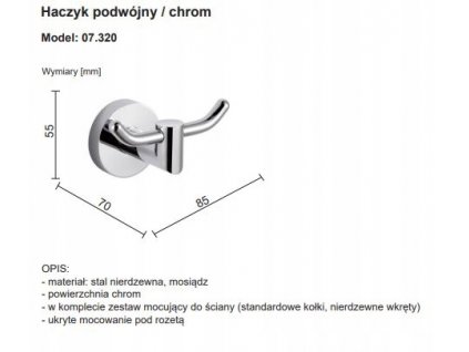 Dvojitý hák Stella Classic 07.320 chróm_1