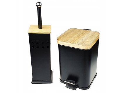 KOŠ NA ODPAD + SADA KEFIEK Z WC, ČIERNA MAT1_0