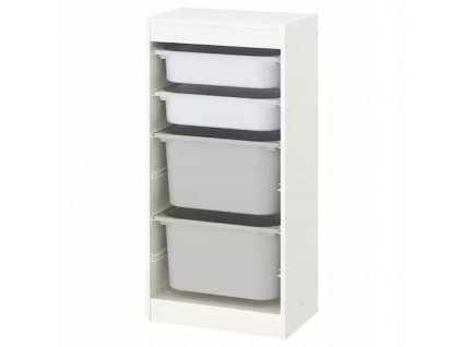 Knižnica Ikea TROFAST 4 kontajnery pre hračky BIELA VYPR