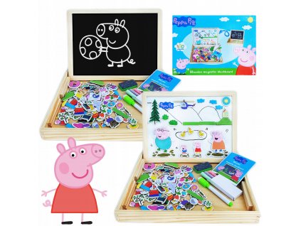 Drevená magnetická tabuľa PEPPA PIG 30x23 cm VYPR