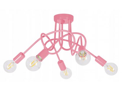 Lampa/stropný luster pre deti 5xE27 PINK
