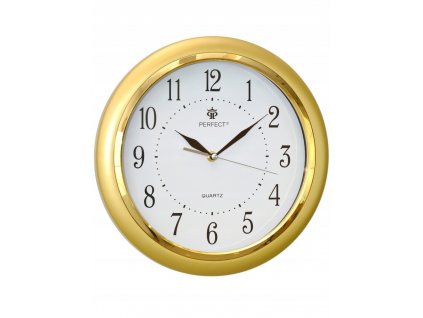 Nástenné hodiny Perfect 31,5 cm elegantné ZLATÉ