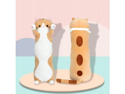 Maskot vankúš mačka/Dlhé mačiatko 50 cm PLYŠOVÝ XL