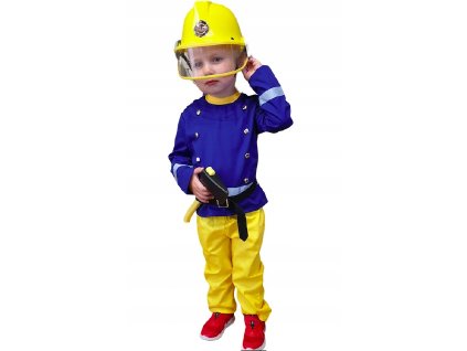 Detský kostým Požiarnik Sam 110 cm+prilba