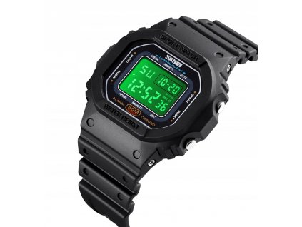 Detské digitálne hodinky SKMEI alarm camo ČIERNE VYPR