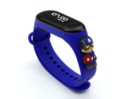 Elektronické hodinky pre deti Kapitán Amerika MODRÉ VYPR